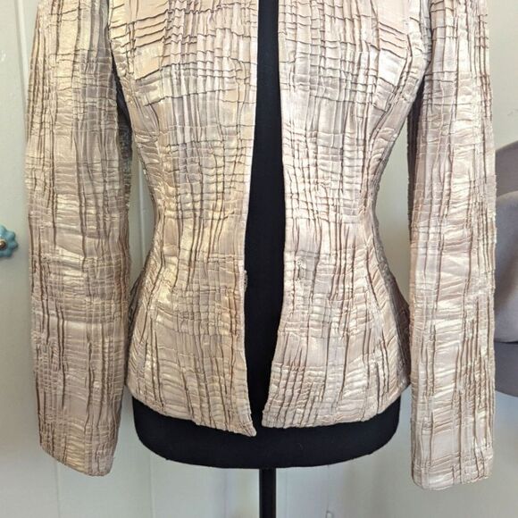 VTG Flores & Flores Open Front Fitted Jacket 6 SATC Granny Chic Whimsical - Picture 4 of 10